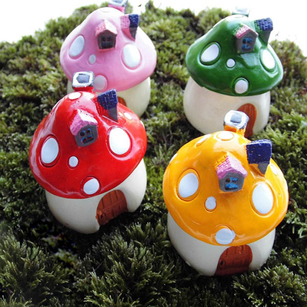 Mini Resin Mushrooms House Micro Landscape DIY Decorations