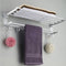 Alumimum Folded Silver Bath Towel Shelf Washcloth Rack Holder With 5 Hooks