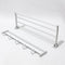 Alumimum Folded Silver Bath Towel Shelf Washcloth Rack Holder With 5 Hooks