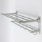 Alumimum Folded Silver Bath Towel Shelf Washcloth Rack Holder With 5 Hooks