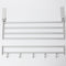 Alumimum Folded Silver Bath Towel Shelf Washcloth Rack Holder With 5 Hooks