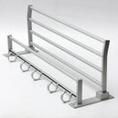 Alumimum Folded Silver Bath Towel Shelf Washcloth Rack Holder With 5 Hooks