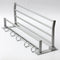 Alumimum Folded Silver Bath Towel Shelf Washcloth Rack Holder With 5 Hooks