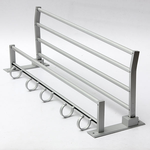 Alumimum Folded Silver Bath Towel Shelf Washcloth Rack Holder With 5 Hooks
