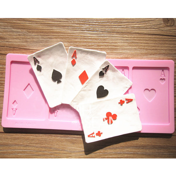Poker Cards Silicone Fandant Mold Chocolate Polymer Clay Mould