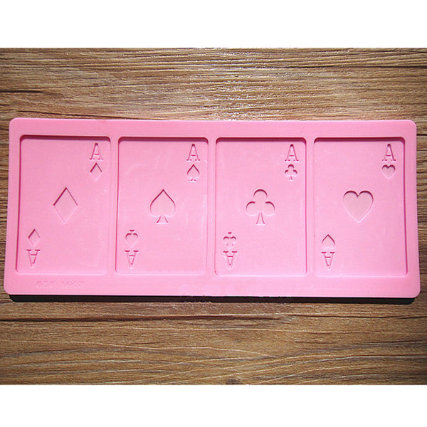 Poker Cards Silicone Fandant Mold Chocolate Polymer Clay Mould