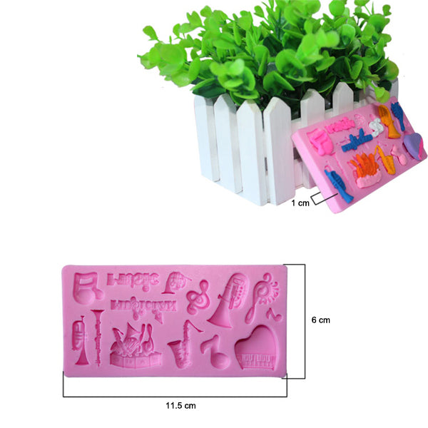 Orchestral Instruments Silicone Fondant Mold Polymer Clay Mould