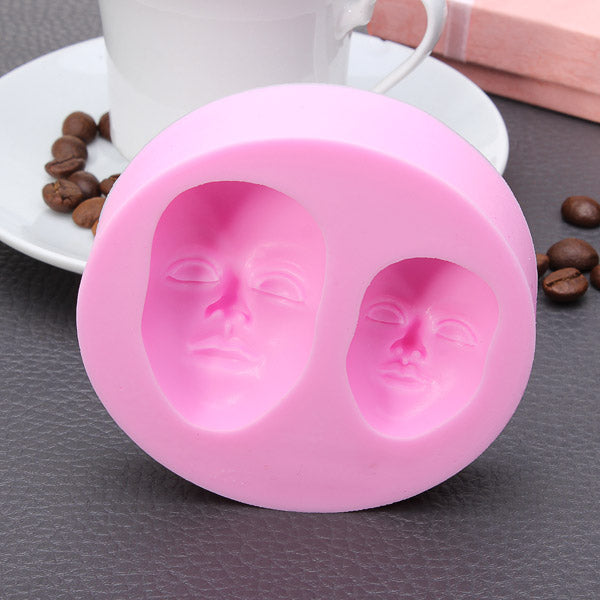 Human Face Silicone Fondant Mold Chocolate Polymer Clay Mould
