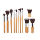 MAANGE 11 Pcs Bamboo Handle Makeup Eyeshadow Blush Concealer Brush Set