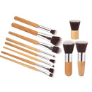 MAANGE 11 Pcs Bamboo Handle Makeup Eyeshadow Blush Concealer Brush Set