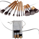 MAANGE 11 Pcs Bamboo Handle Makeup Eyeshadow Blush Concealer Brush Set