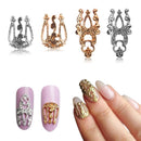 10 Pcs Gold Silver 3D Luxury Alloy Hollow Out Nail Art Decoration