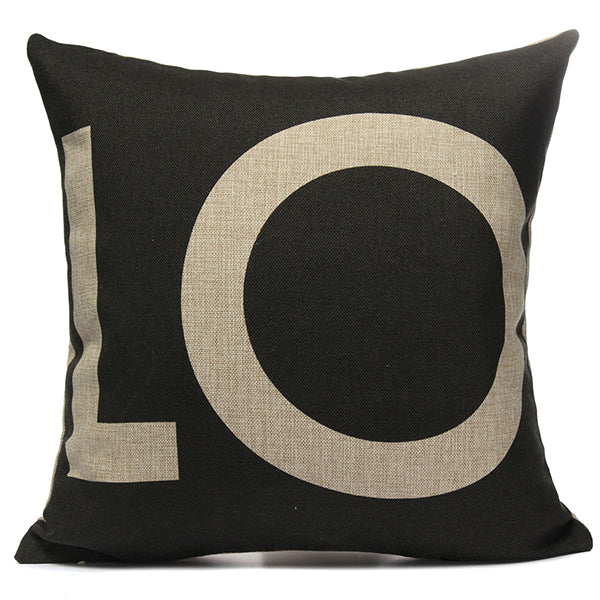 Linen Love Sofa Waist Throw Pillow Case Cushion Cover Home Decor