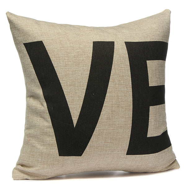 Linen Love Sofa Waist Throw Pillow Case Cushion Cover Home Decor