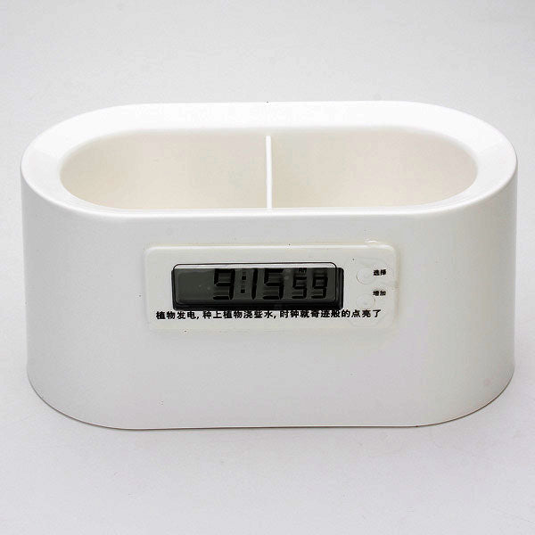 Mini Power Station Creative DIY Plant Digital Clock Desktop Potting
