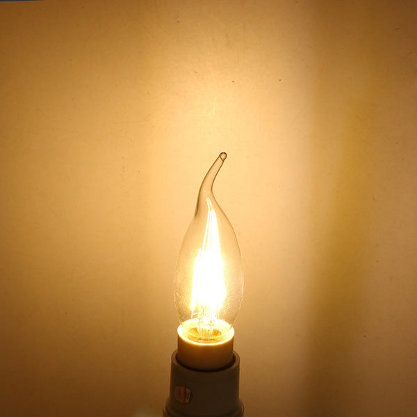 E14 4W Pure/Warm White Edison Filament LED COB Flame Lamp 220-240V