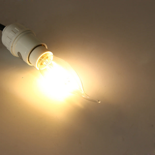 E14 4W Pure/Warm White Edison Filament LED COB Flame Lamp 220-240V