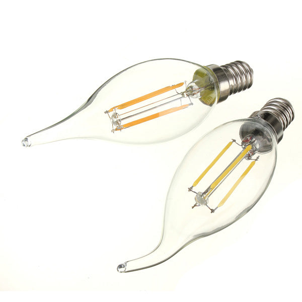 E14 4W Pure/Warm White Edison Filament LED COB Flame Lamp 220-240V