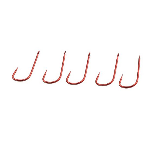 ZANLURE 10PCS Barbless Red Fishing Hooks Single Fishing Hooks