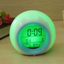 Digital LED 7 Color Changing Alarm Clock Thermometer Nature Sound