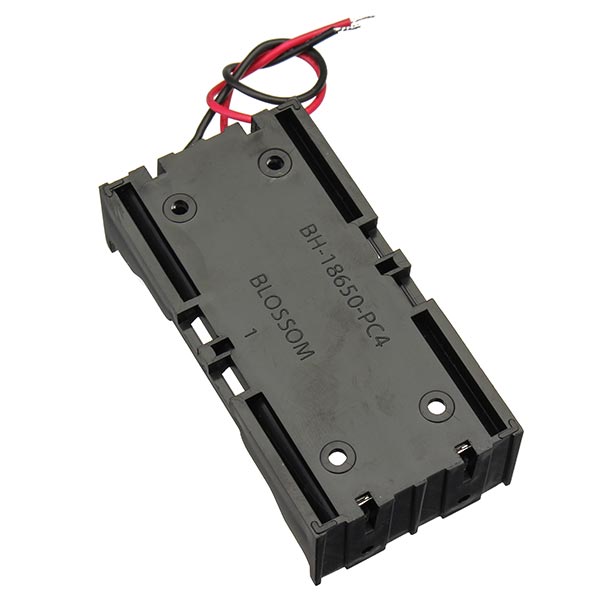 DIY DC 7.4V 2 Slot Double Series 18650 Battery Holder Battery Box With 2 Leads ROHS Certification