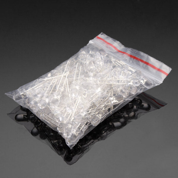 300pcs 20Ma F5 5MM Transparent Ultra Bright White LED Diode