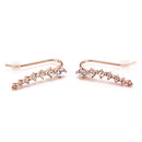 Italina Rhinestone Crystal Ear Cuff Earrings 18K Rose Gold Plated