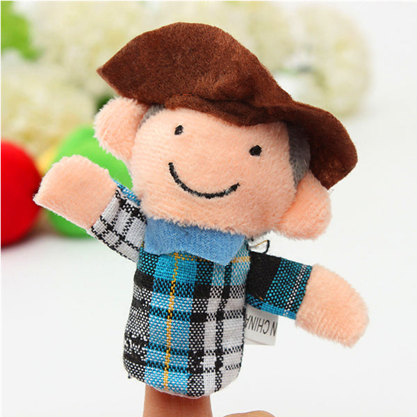 10 PCs Family Finger Puppets Cloth Doll Baby Educational Hand Toy
