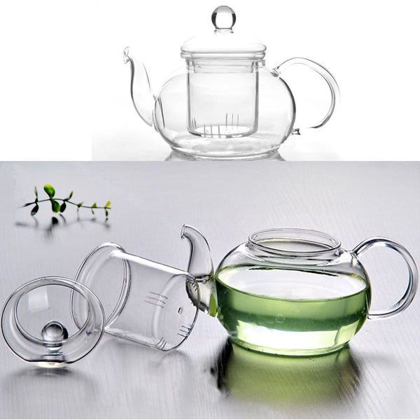 350ML-1000ML Heat Resistant Glass Teapot With Infuser Coffee Tea Leaf