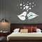 Love Kiss Lips Hearts Pattern Mirror Wall Art Stickers