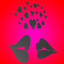 Love Kiss Lips Hearts Pattern Mirror Wall Art Stickers
