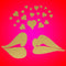 Love Kiss Lips Hearts Pattern Mirror Wall Art Stickers