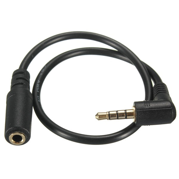 15cm Stereo 3.5mm 90 Right Angle Male to Female Audio Cable