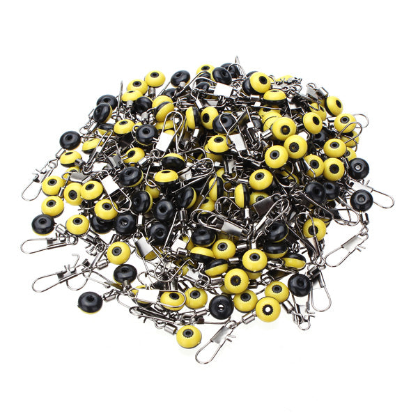 200pcs Medium Yellow Space Beans Fishing Pin Swivels Ring Fishing Accessory