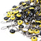 200pcs Medium Yellow Space Beans Fishing Pin Swivels Ring Fishing Accessory