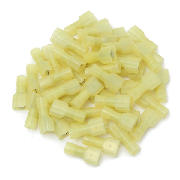 Excellway TC01 50pcs Yellow Quick Splice Wire Terminal Female Spade Connector Set