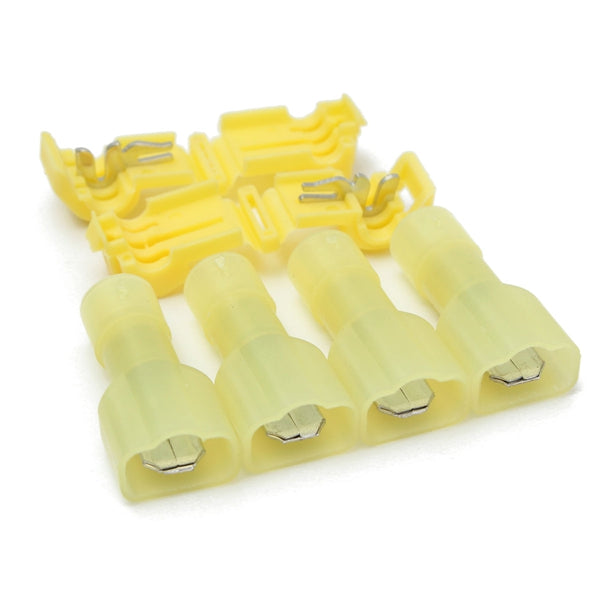 Excellway TC01 50pcs Yellow Quick Splice Wire Terminal Female Spade Connector Set
