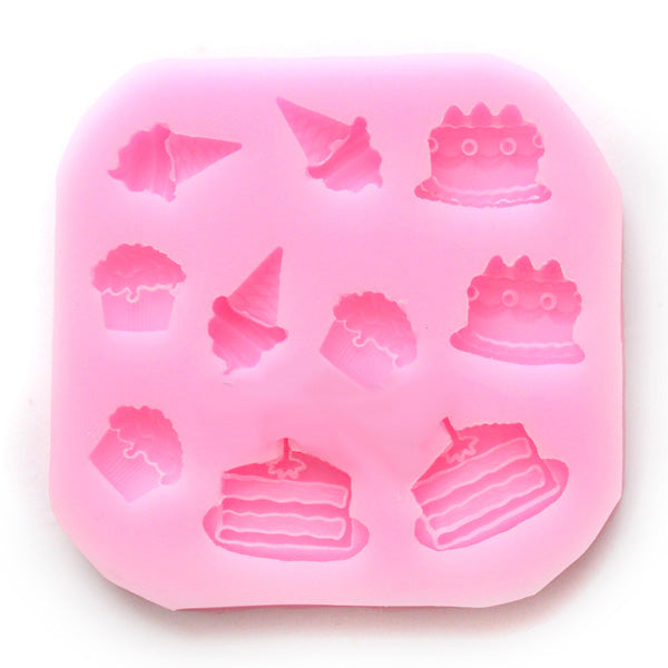 DIY Ice Cream Silicone Fondant Cake Mold Soap Chocolate Mold