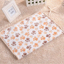 Pet Paw Print Dog Puppy Cat Soft Fleece Blanket Bed Mat Winter
