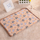 Pet Paw Print Dog Puppy Cat Soft Fleece Blanket Bed Mat Winter