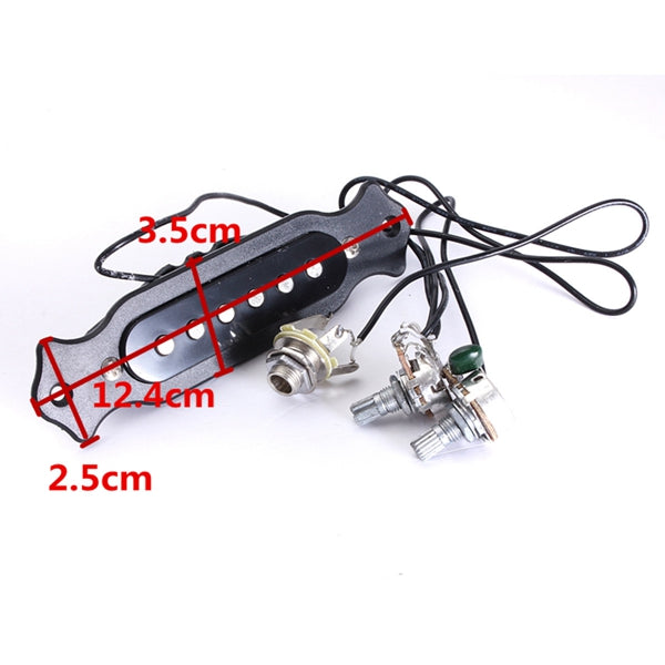 Copper Single Magnetic Coil Acoustic Guitar Pickup Parts Black