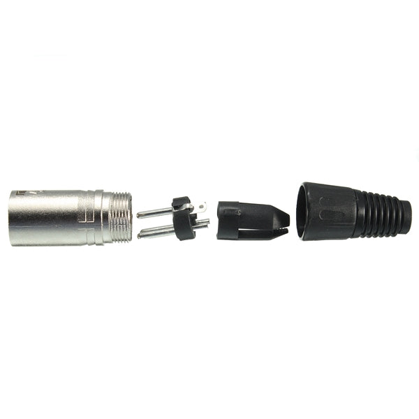 Male and Female 3-Pin XLR Microphone Audio Cable Plug Connectors