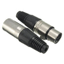 Male and Female 3-Pin XLR Microphone Audio Cable Plug Connectors