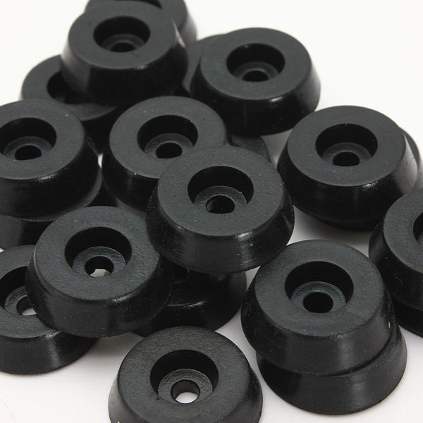 20pcs 18mm Diameter Furniture Table Chair Foot Rubber Pad Cover Black
