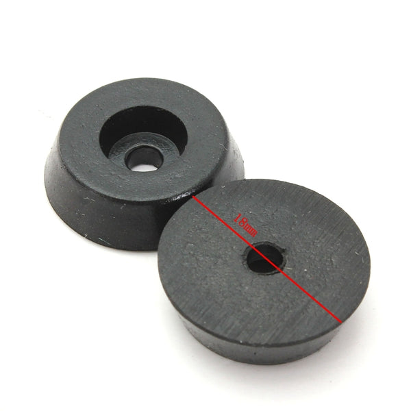 20pcs 18mm Diameter Furniture Table Chair Foot Rubber Pad Cover Black