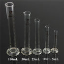 5/10/25/50/100mL Glass Graduated Measuring Cylinder Tube Round Base w/ Spout