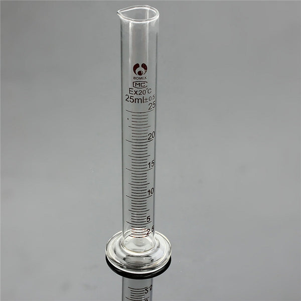 5/10/25/50/100mL Glass Graduated Measuring Cylinder Tube Round Base w/ Spout