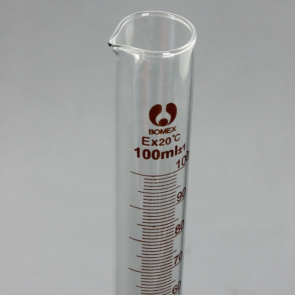5/10/25/50/100mL Glass Graduated Measuring Cylinder Tube Round Base w/ Spout