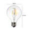 G80 E27 4W Warm White 400LM COB LED Filament Retro Edison Bulbs 110-240V