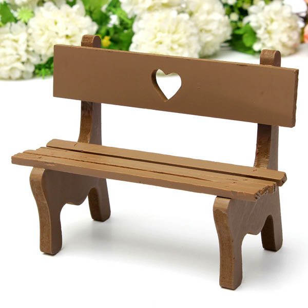 Mini Resin Bench Micro Landscape Decorations Garden DIY Decor